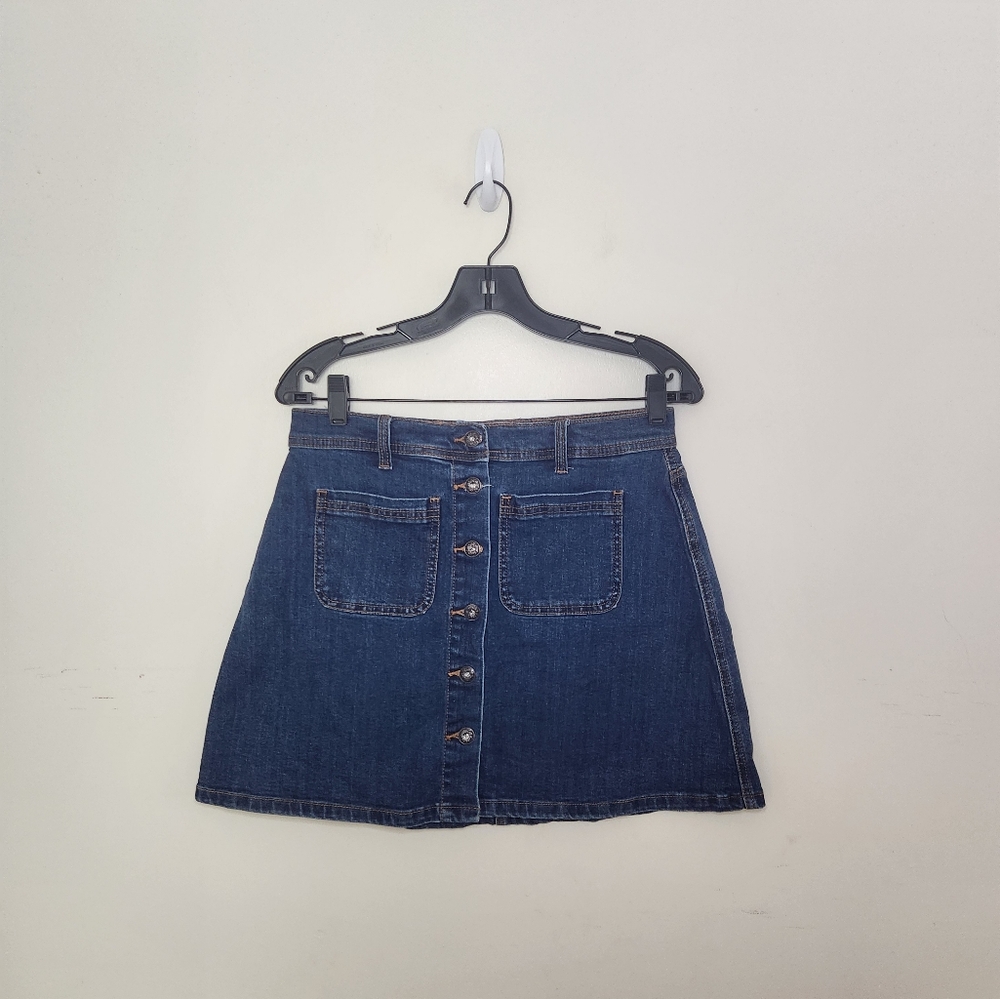 Women's Button Front Denim Skirt Sz Medium